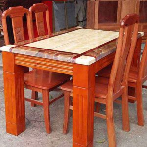 Bàn ăn mặt đá gỗ BA011