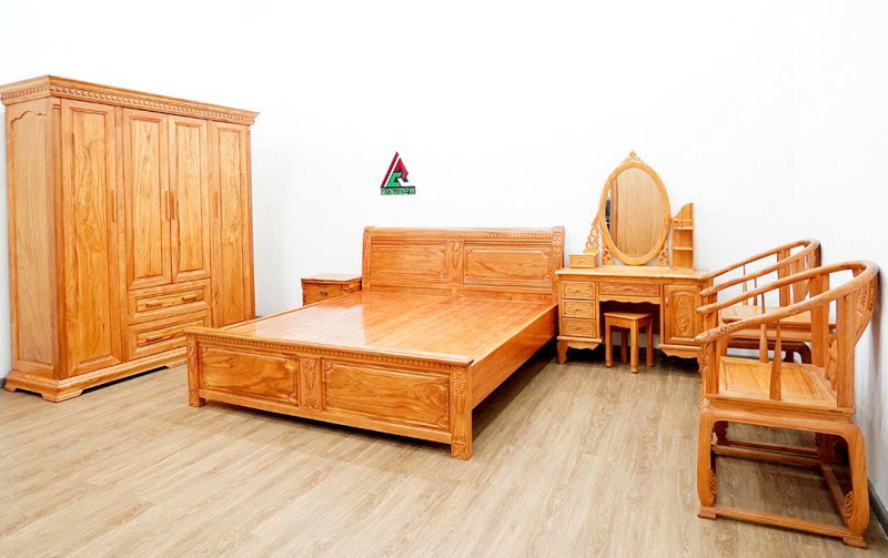 Combo phòng ngủ gỗ gõ đỏ mã số CB51