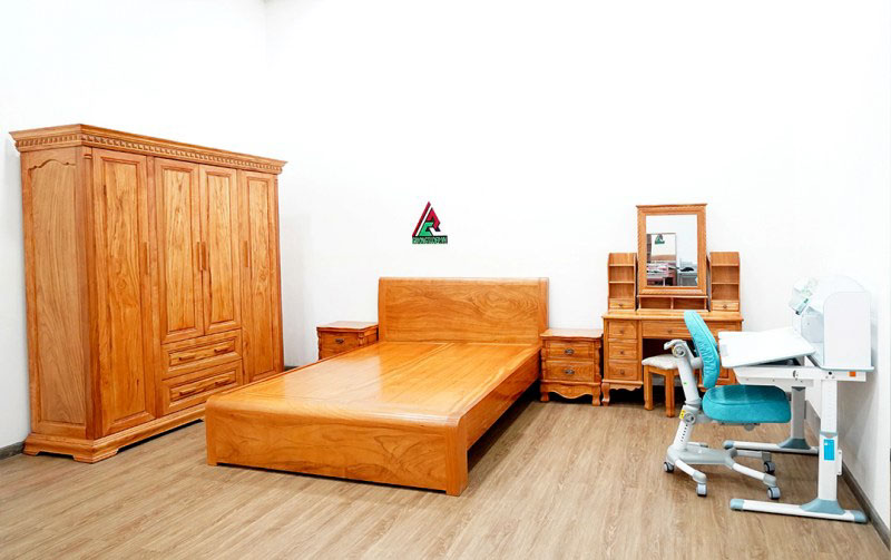 Combo phòng ngủ gỗ gõ đỏ mã số CB52