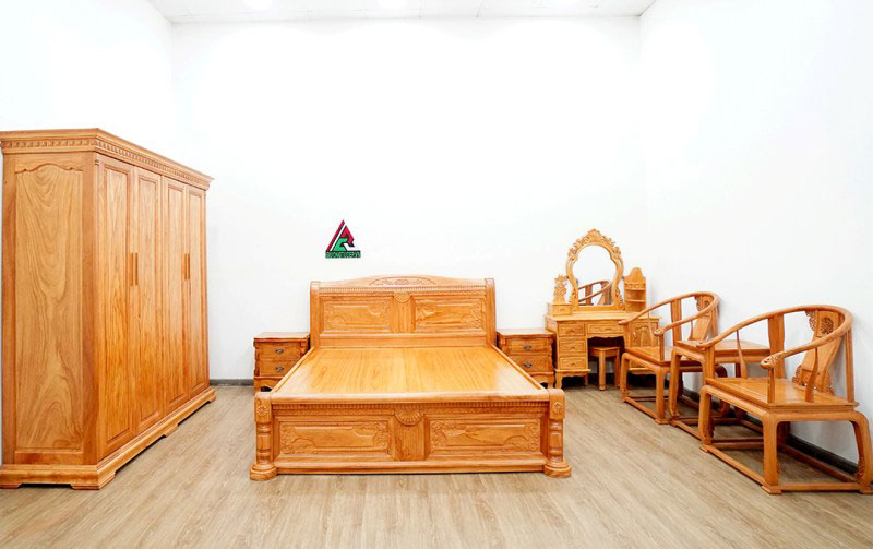 Combo phòng ngủ gỗ gõ đỏ mã số CB67