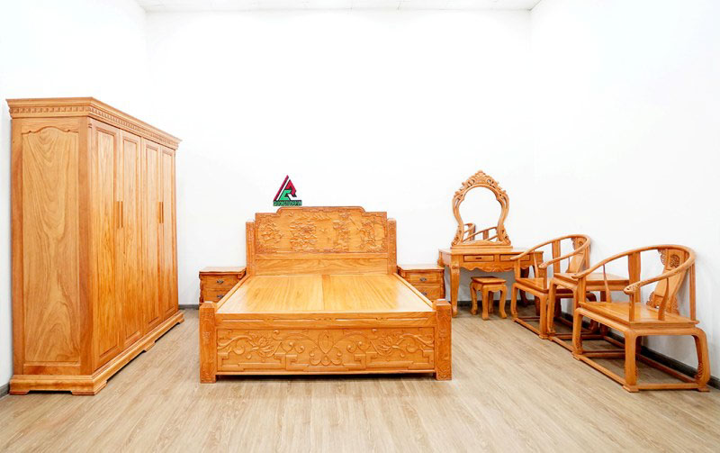 Combo phòng ngủ gỗ gõ đỏ CB78